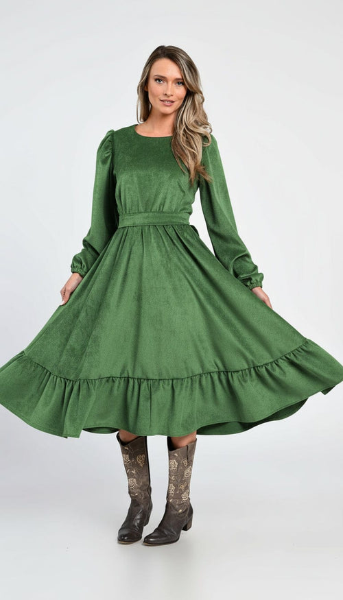 Rochie verde din raiat Sofia Natalee