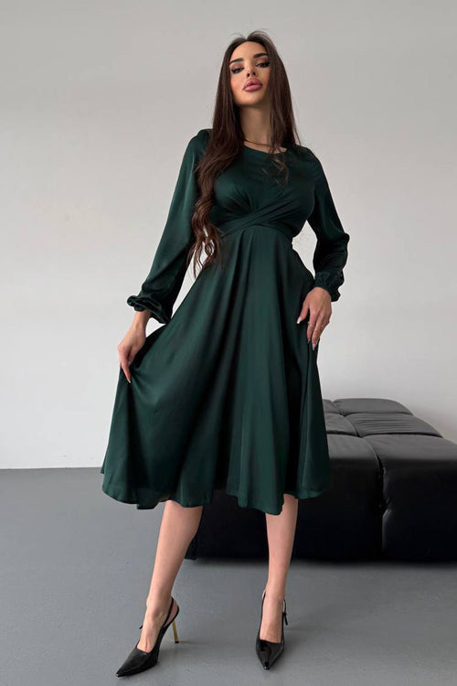 Rochie verde eleganta Malvina Natalee