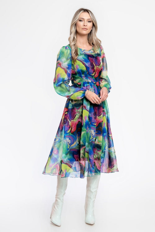 Natalee Fashion Rochie Rochie voal multicolor Calia