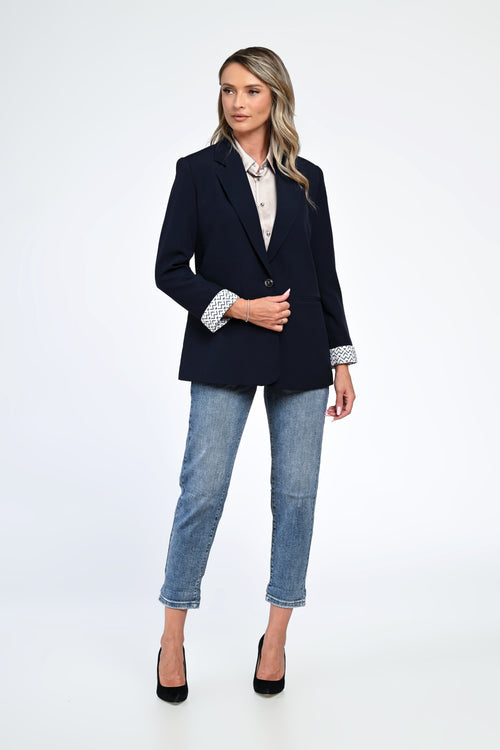 Sacou dama elegant navy Tina Natalee