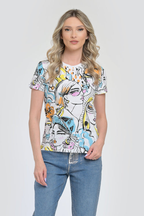 Natalee Fashion Tricou Tricou dama alb Nadia